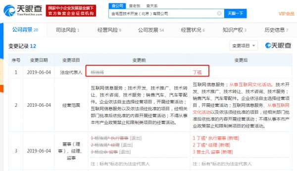 杨浩涌卸任瓜子二手车全资子公司法定代表人