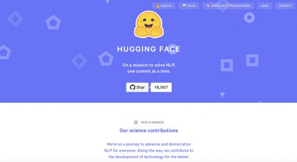 聊天机器人开发商「Hugging Face」获 1500 万美元融资,用于建立自然语言处理库