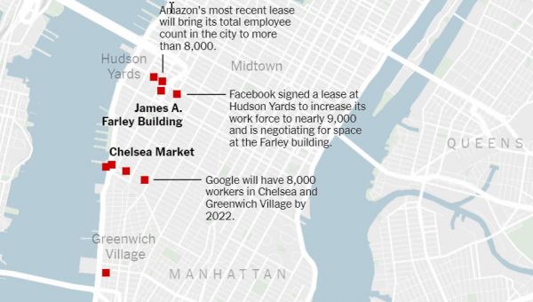 离开乏味的加州:科技四巨头把纽约变成了14万从业者“新硅谷”