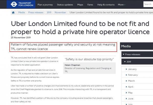 图片来源：“伦敦交通”页面截图