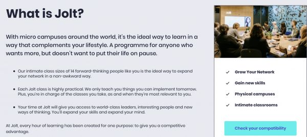 传统 MBA 课程的替代品，教育初创公司「Jolt」获 1410 万美元的 A 轮融资