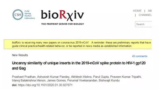 图：印度理工学院德里分校研究团队发布在BioRxiv上的论文