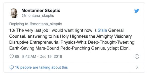 被特斯拉告上法庭的做空者:要永远与马斯克对赌