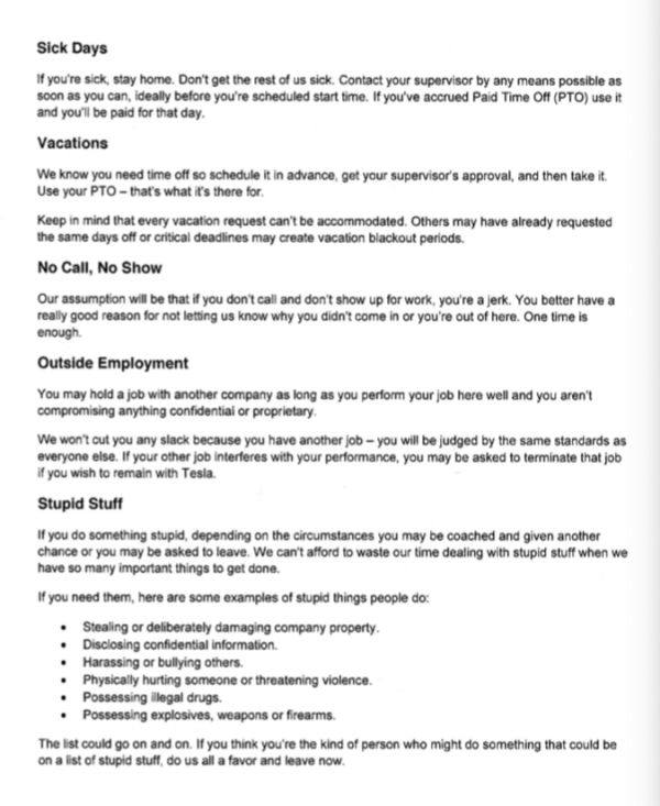 特斯拉最新员工手册泄露:这些理念也太“马斯克”了