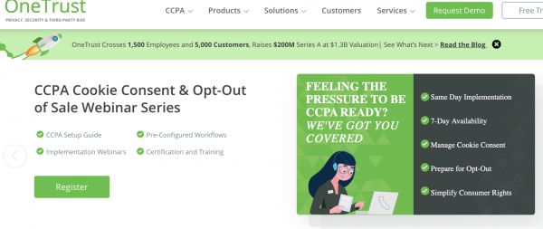 数据隐私管理服务平台「OneTrust」,为企业提供合规解决方案