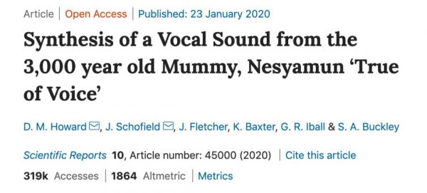 科技复原,让 3000 多前年的木乃伊“发声”