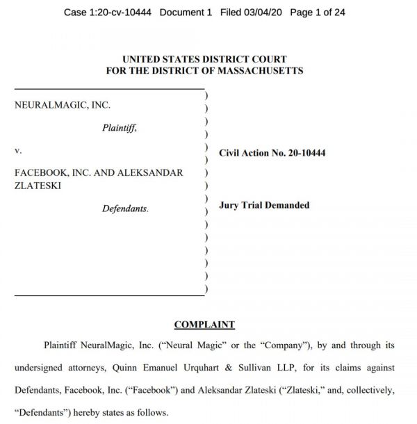 Facebook 违反竞业协议被起诉,PyTorch 关键技术疑似侵权