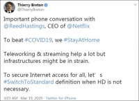 网络被“挤爆”，欧盟官员：别看高清视频，看标清！