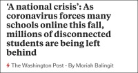 疫情之下 美国上百万学生因为网络“无学可上”