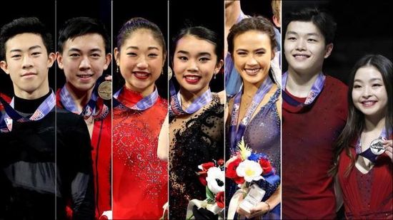 美国花滑队中的亚裔选手&nbsp; 来源：体坛周报