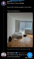 身价1880亿马斯克卧室曝光：只有一张床垫，还要在朋友家睡沙发！