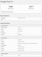 谷歌 Pixel 7a 手机现身 Geekbench：搭载 Tensor G2 处理器