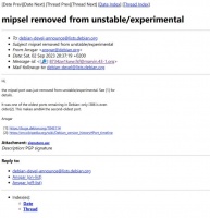 Debian 宣布放弃其 32 位 MIPS Little Endian “mipsel” 端口