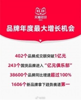 双11战报公布，打破多项记录