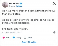 消息称阿尔特曼仍愿意重回 OpenAI 当 CEO，前提是董事会下台