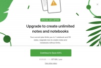 消息称印象笔记将对免费用户进行限制：一账号一本笔记50条内容