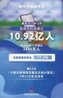 我国网民规模达10.92亿人