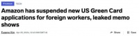 留学生噩耗！Google、亚马逊等科技巨头暂停为外国员工申请美国绿卡！