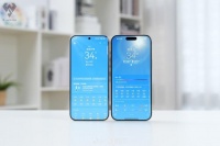 华为Pura 70 Ultra和iPhone 16 Pro Max 正面亮屏照合影