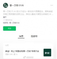 零一万物澄清阿里收购传闻，2024年收入超亿元