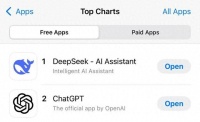 DeepSeek超越ChatGPT，登顶苹果美国区免费APP下载排行榜