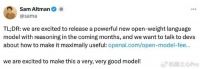 奥特曼官宣开源：自GPT-2之后，首个带推理能力的开放权重模型