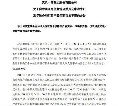 1亿租金纠纷阻断360亿借壳:武汉正商中止收购居然之家