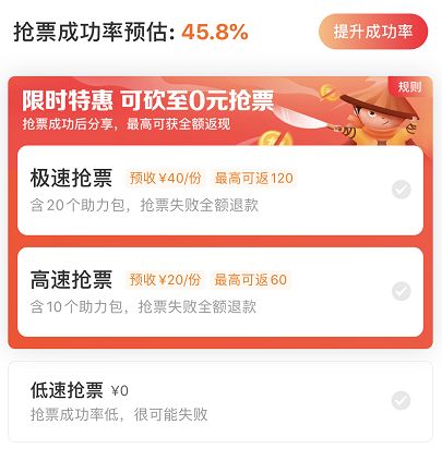 加速包抢票不承诺成功,为何我们还要多付出数百元去“赌”?