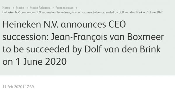 喜力CEO宣布卸任,任内推动喜力与华润啤酒联姻