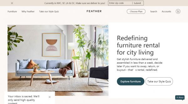 当家具也能用来租赁?美国家具租赁公司「Feather」筹集 3000 万美元 B 轮融资