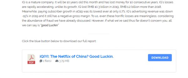 华尔街蠢狼做空爱奇艺,不管跟谁学都没有好未来