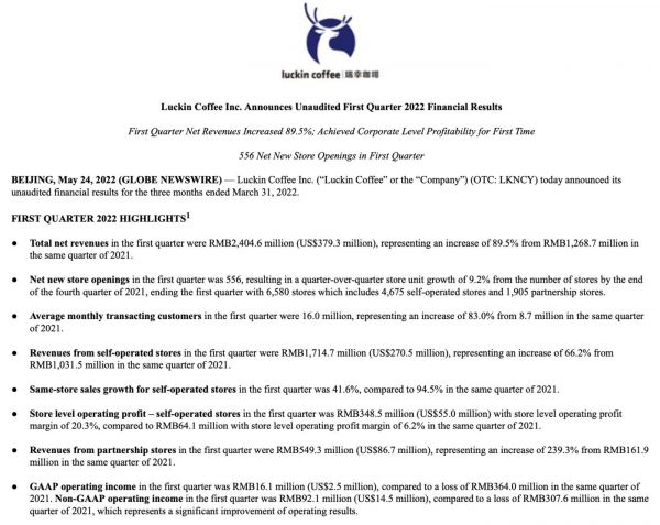 图片来源:瑞幸咖啡财报