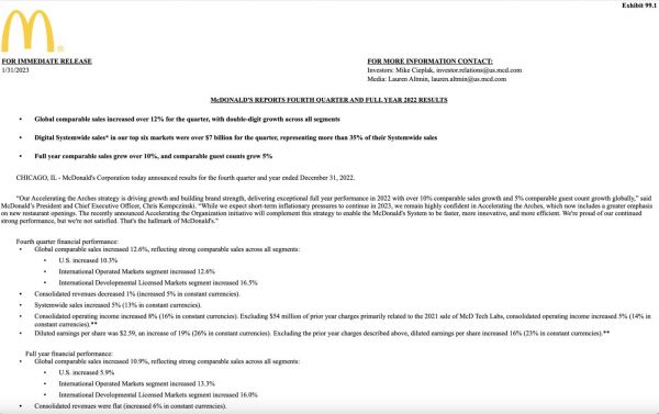图片来源：麦当劳财报