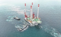 我国首座海上移动式多功能措施平台启运渤海油田